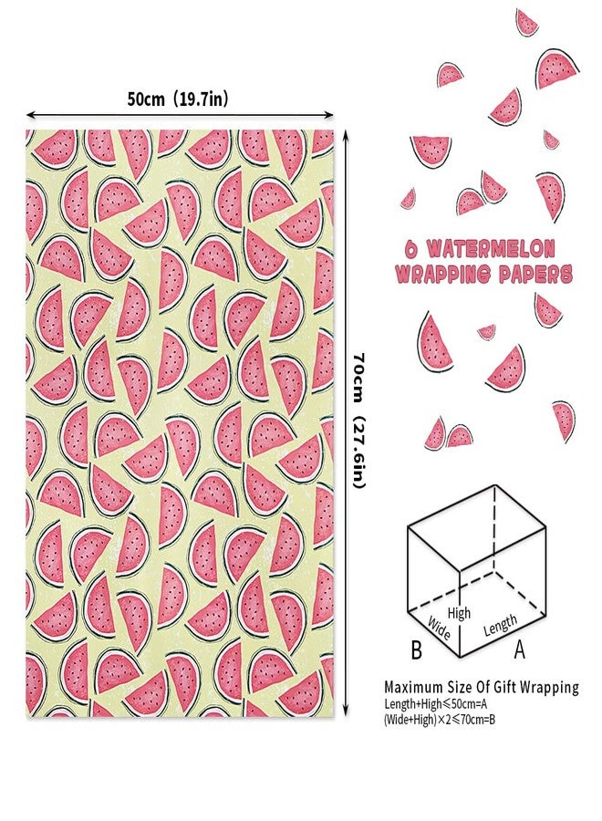 Boerni Watermelon Fruit Wrapping Paper For Kids 6 Sheets, Cute Fruity Design DIY Gift Wrap Red Wrapping Paper for Summer Theme Birthday Aloha Luau Pool Beach Party, Holiday, Wedding, Baby Shower, Christmas - Image 2